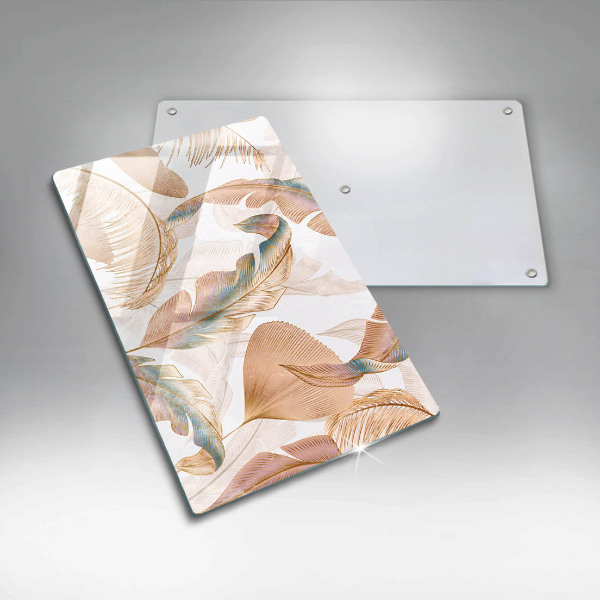 Kryt na varnou desku Boho peří a listy