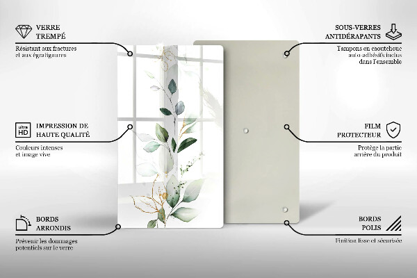 Kryt na varnou desku Akvarel listy