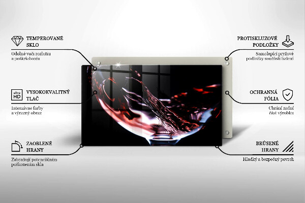 Kryt na varnou desku Sklenka červeného vína