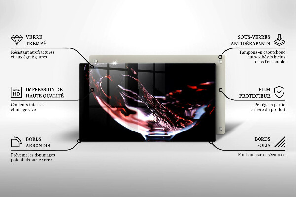 Kryt na varnou desku Sklenka červeného vína