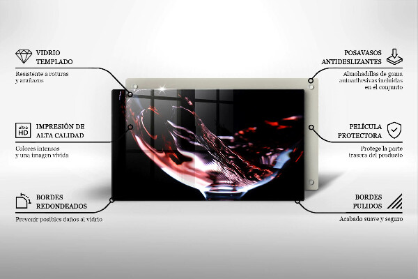 Kryt na varnou desku Sklenka červeného vína