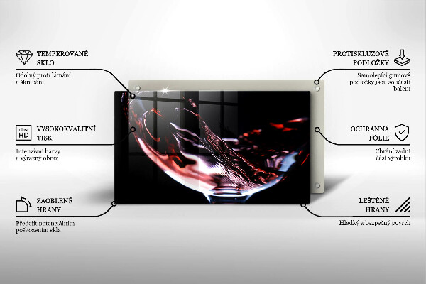 Kryt na varnou desku Sklenka červeného vína