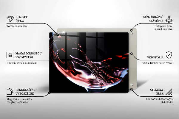 Kryt na varnou desku Sklenka červeného vína