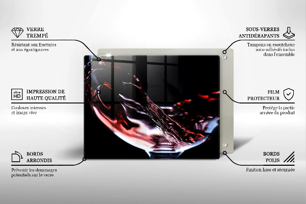 Kryt na varnou desku Sklenka červeného vína