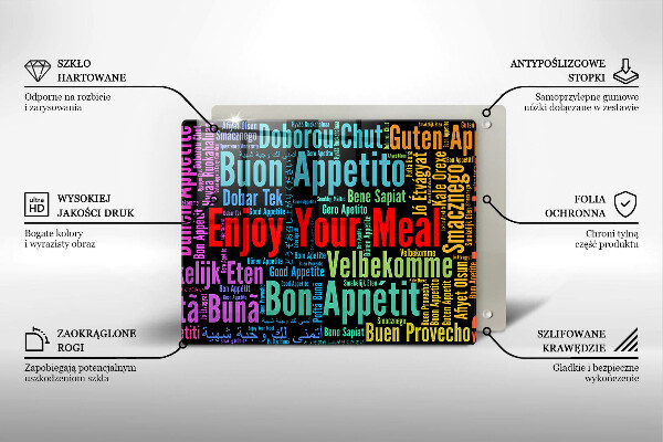 Kryt na varnou desku Titulky jazyky dobré chuti