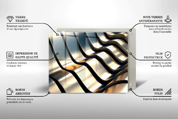 Kryt na varnou desku 3d kovové tvary