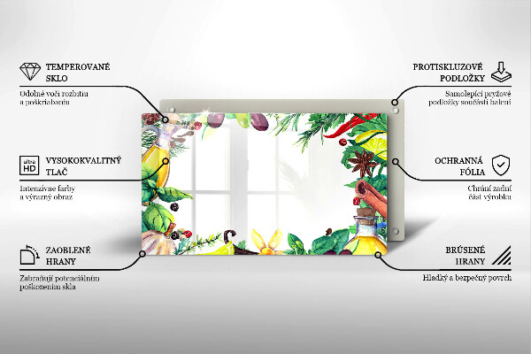 Sklo za sporák Malované jídlo