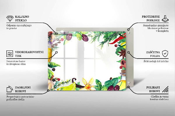 Sklo za sporák Malované jídlo