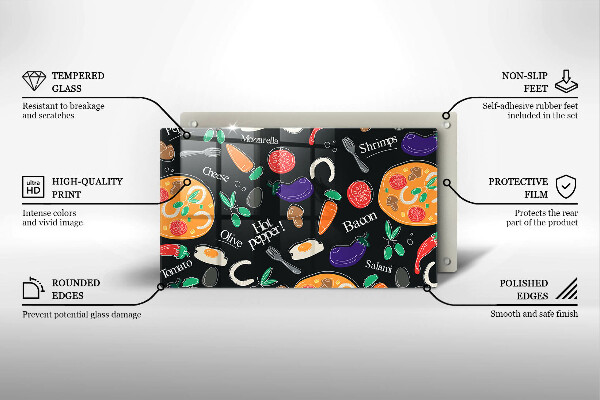 Kryt na varnou desku Jídlo ilustrace