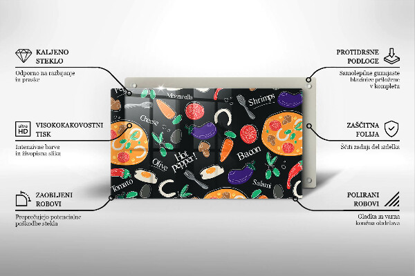 Kryt na varnou desku Jídlo ilustrace