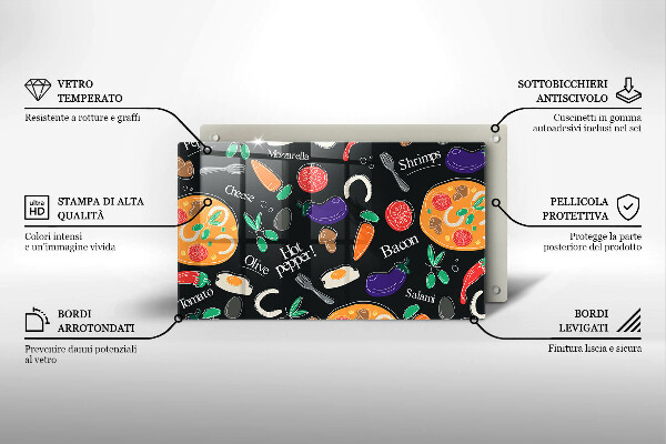 Kryt na varnou desku Jídlo ilustrace