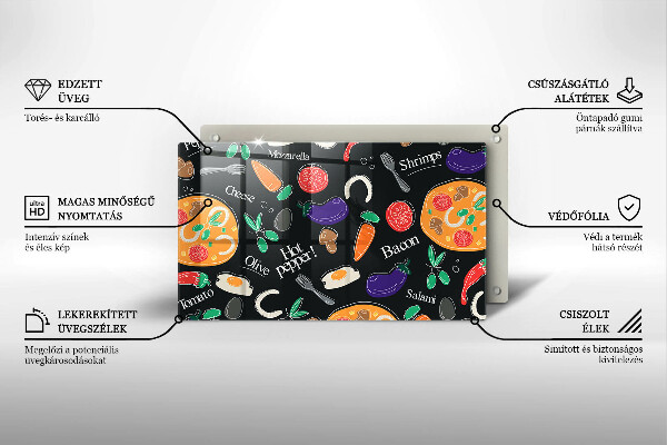 Kryt na varnou desku Jídlo ilustrace