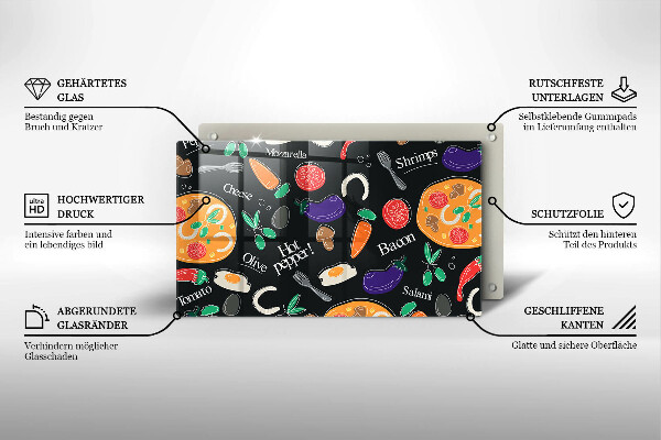 Kryt na varnou desku Jídlo ilustrace