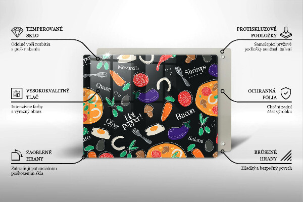 Kryt na varnou desku Jídlo ilustrace