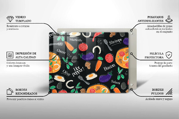 Kryt na varnou desku Jídlo ilustrace