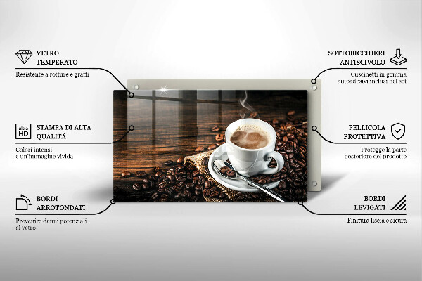 Sklo za sporák Šálek a kávová zrna