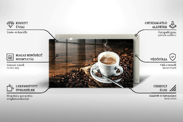 Sklo za sporák Šálek a kávová zrna