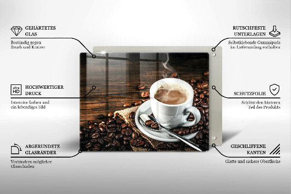 Sklo za sporák Šálek a kávová zrna