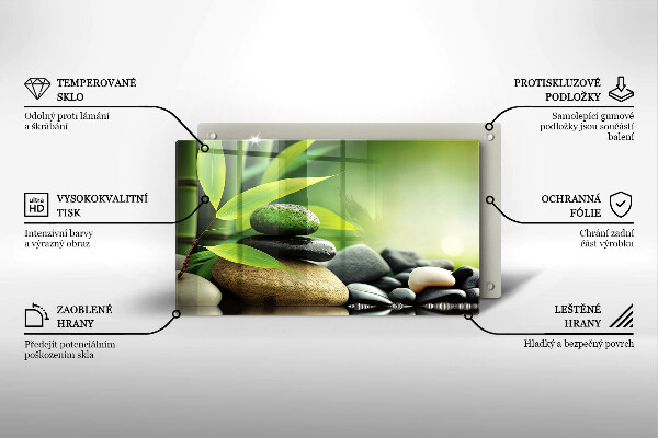 Sklo za sporák Zen bambusové kameny