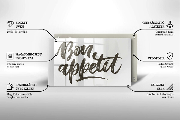 Deska za sporák Bon appetit nápis