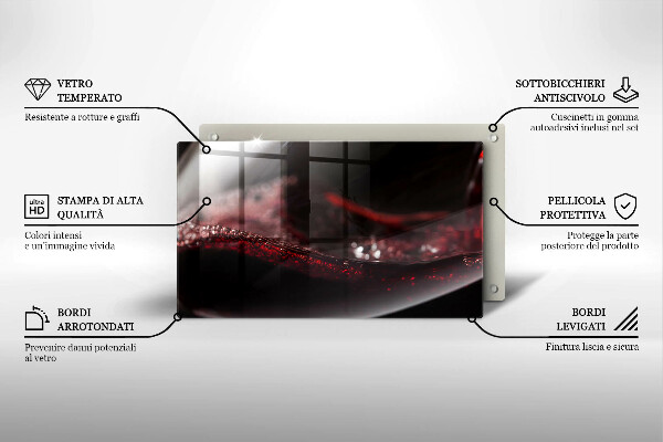 Deska za sporák Červené víno ve sklenici