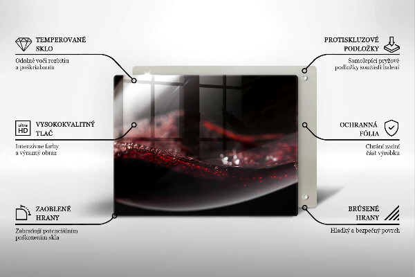 Deska za sporák Červené víno ve sklenici