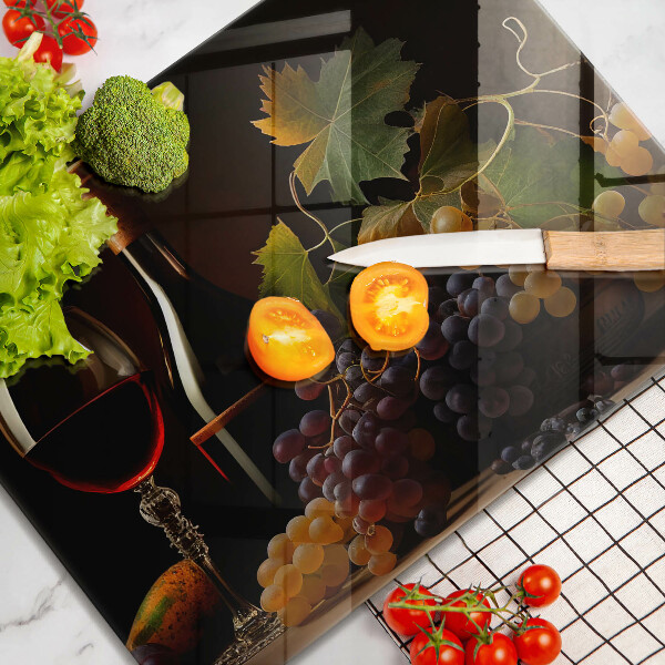 Deska za sporák Sklenka vína a hroznů