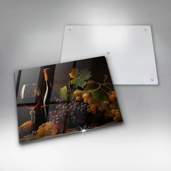 Deska za sporák Sklenka vína a hroznů