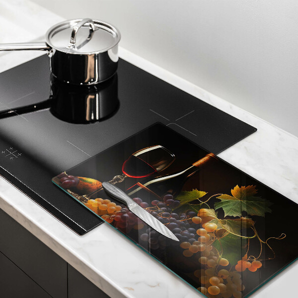 Deska za sporák Sklenka vína a hroznů