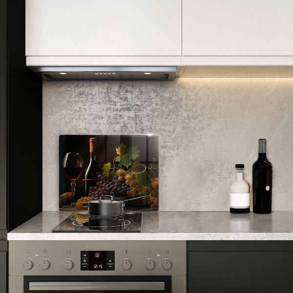 Deska za sporák Sklenka vína a hroznů