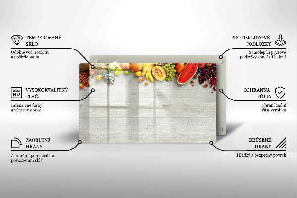 Sklo za sporák Ovoce na prknech