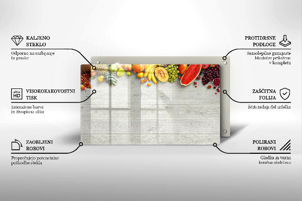 Sklo za sporák Ovoce na prknech