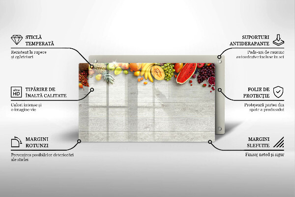 Sklo za sporák Ovoce na prknech