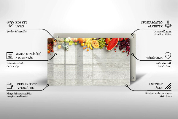 Sklo za sporák Ovoce na prknech