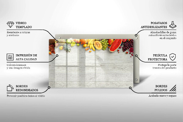 Sklo za sporák Ovoce na prknech