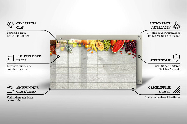 Sklo za sporák Ovoce na prknech