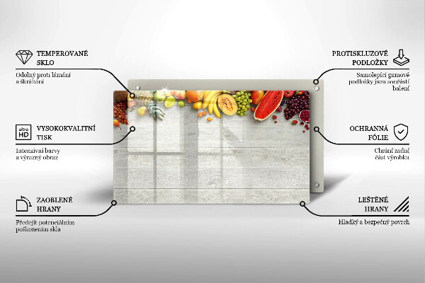 Sklo za sporák Ovoce na prknech