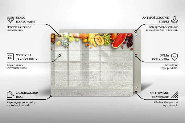 Sklo za sporák Ovoce na prknech