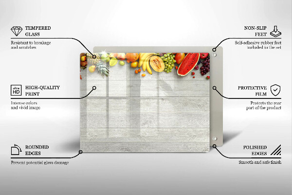 Sklo za sporák Ovoce na prknech