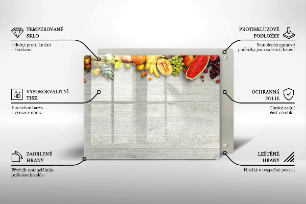 Sklo za sporák Ovoce na prknech