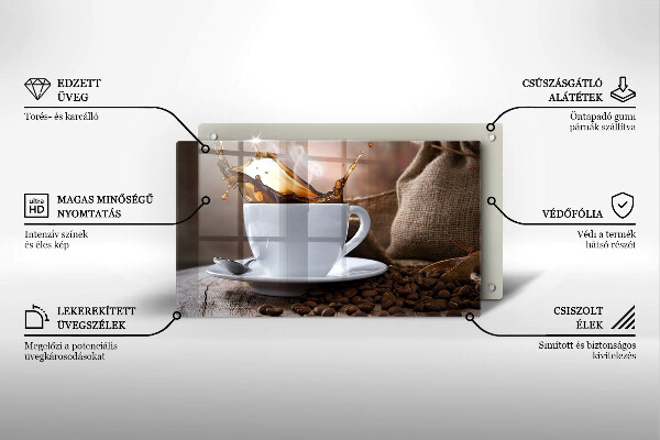 Kryt na varnou desku Šálek a kávová zrna