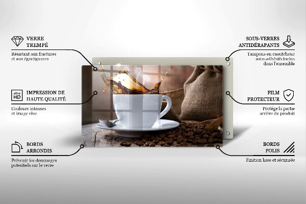 Kryt na varnou desku Šálek a kávová zrna