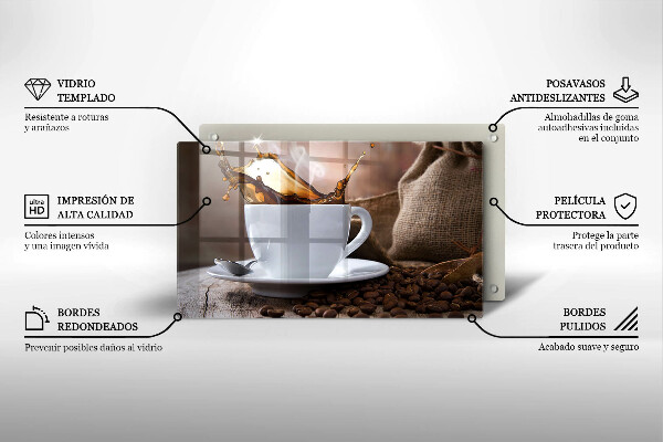 Kryt na varnou desku Šálek a kávová zrna