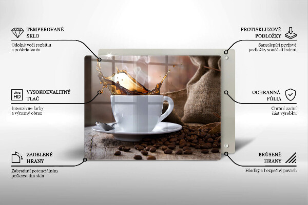 Kryt na varnou desku Šálek a kávová zrna