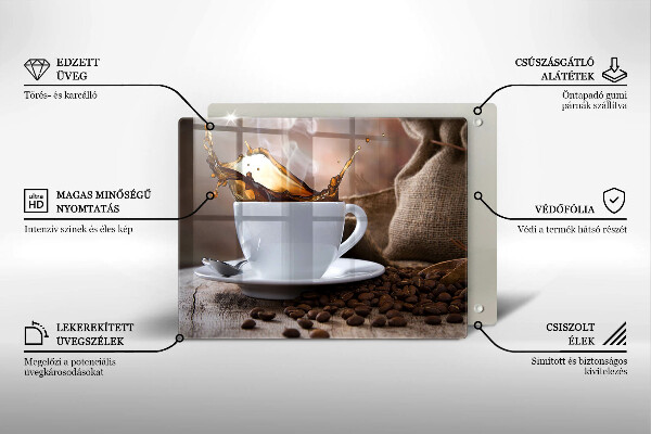 Kryt na varnou desku Šálek a kávová zrna