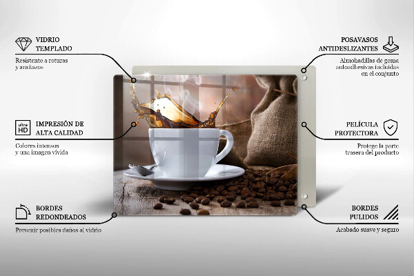 Kryt na varnou desku Šálek a kávová zrna