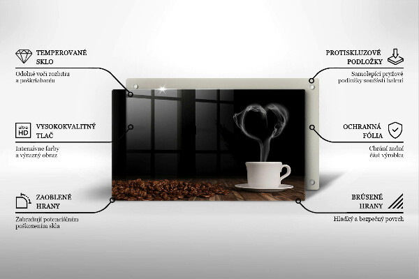 Kryt na varnou desku Srdce šálku kávy