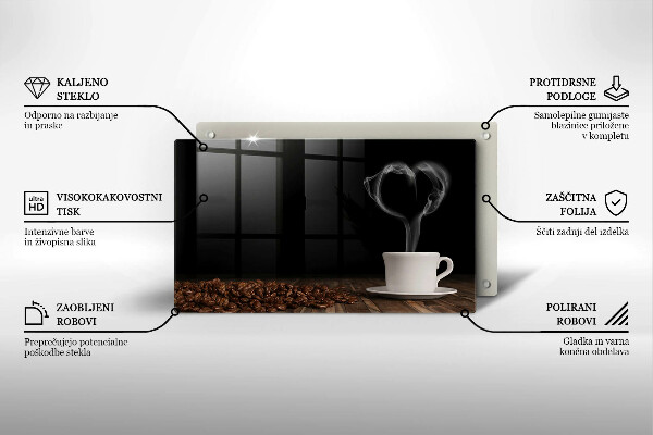 Kryt na varnou desku Srdce šálku kávy