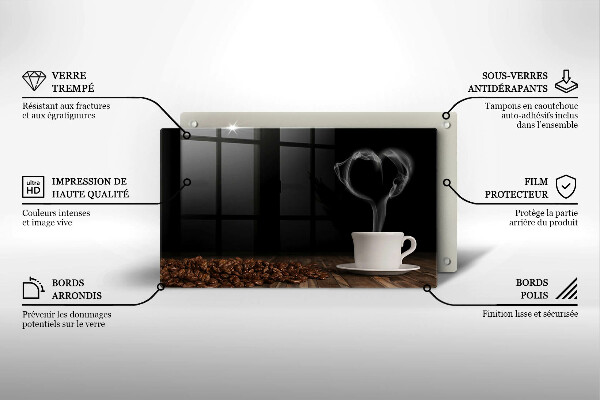 Kryt na varnou desku Srdce šálku kávy