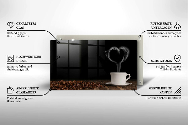 Kryt na varnou desku Srdce šálku kávy